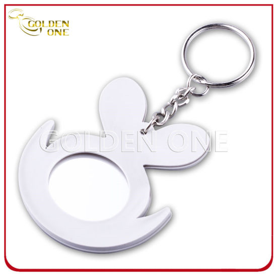 Llavero de PVC suave de impresión en relieve de estilo de lujo con espejo en la parte posterior