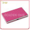 Cubierta de acero inoxidable Caja de tarjeta de negocios de cuero rosa