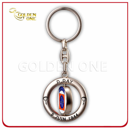 Wholesale personalizado de metal redondo girando llavero