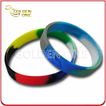 Moda personalizado Color Color Concavo Logo Pulsera de goma de silicona