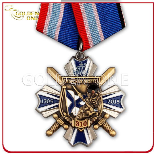 Medalla de recuerdo de acabado en dos tonos de fundición a presión de estilo brillante