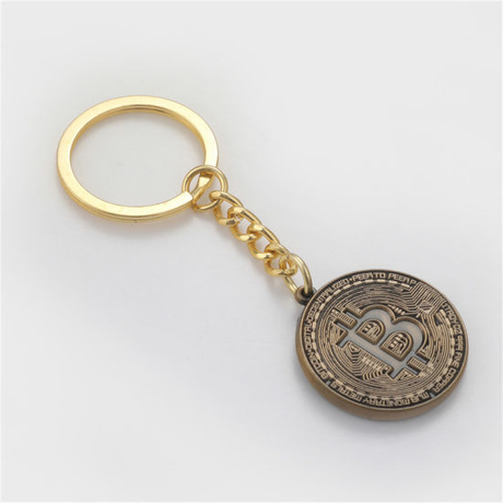 Llavero antiguo del recuerdo del metal de Bitcoin del oro del diseño personalizado