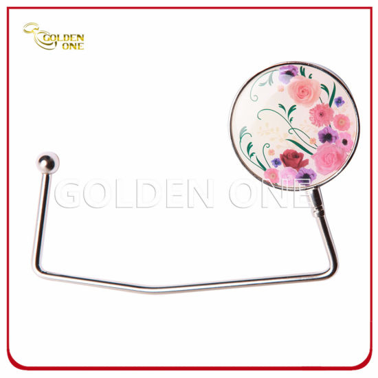 Gancho de bolso recto de metal impreso a todo color personalizado