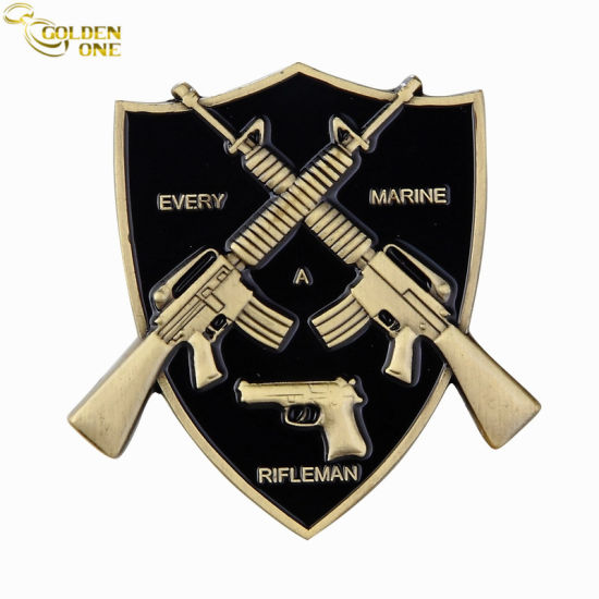 Regalo promocional Diseño personalizado China al por mayor Wholesale Souvenir Navy Militar Militar Metal Chapado en oro Moneda