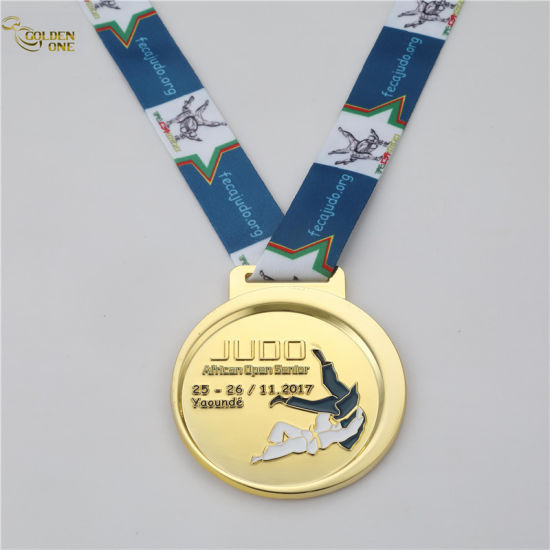 Medalla de premio de judo de metal dorado personalizado de regalo de recuerdo
