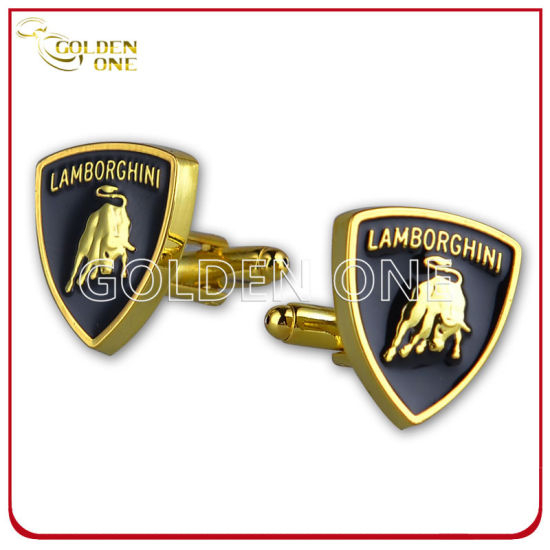 Gemelos chapados en oro en relieve de metal personalizado de suministro de fábrica
