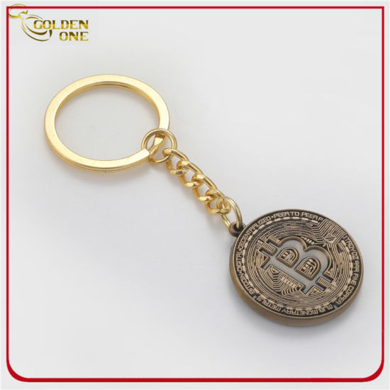 Etiqueta de llave de metal epoxi impresa con rectángulo de regalo de promoción
