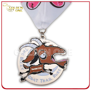 Medalla de carrera de cabra con estampado de metal personalizado
