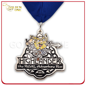 Medalla de metal esmaltado suave con acabado de níquel de diseño creativo