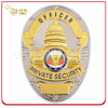 Insignia militar de seguridad de la policía de la policía de metal de chapado de oro personalizado con soporte de cuero