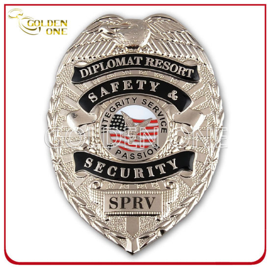 Regalo de souvenirs Logotipo personalizado 3D Chapado en oro Navy Esmalte de seguridad de esmalte militar Militar Metal Policía Insignia